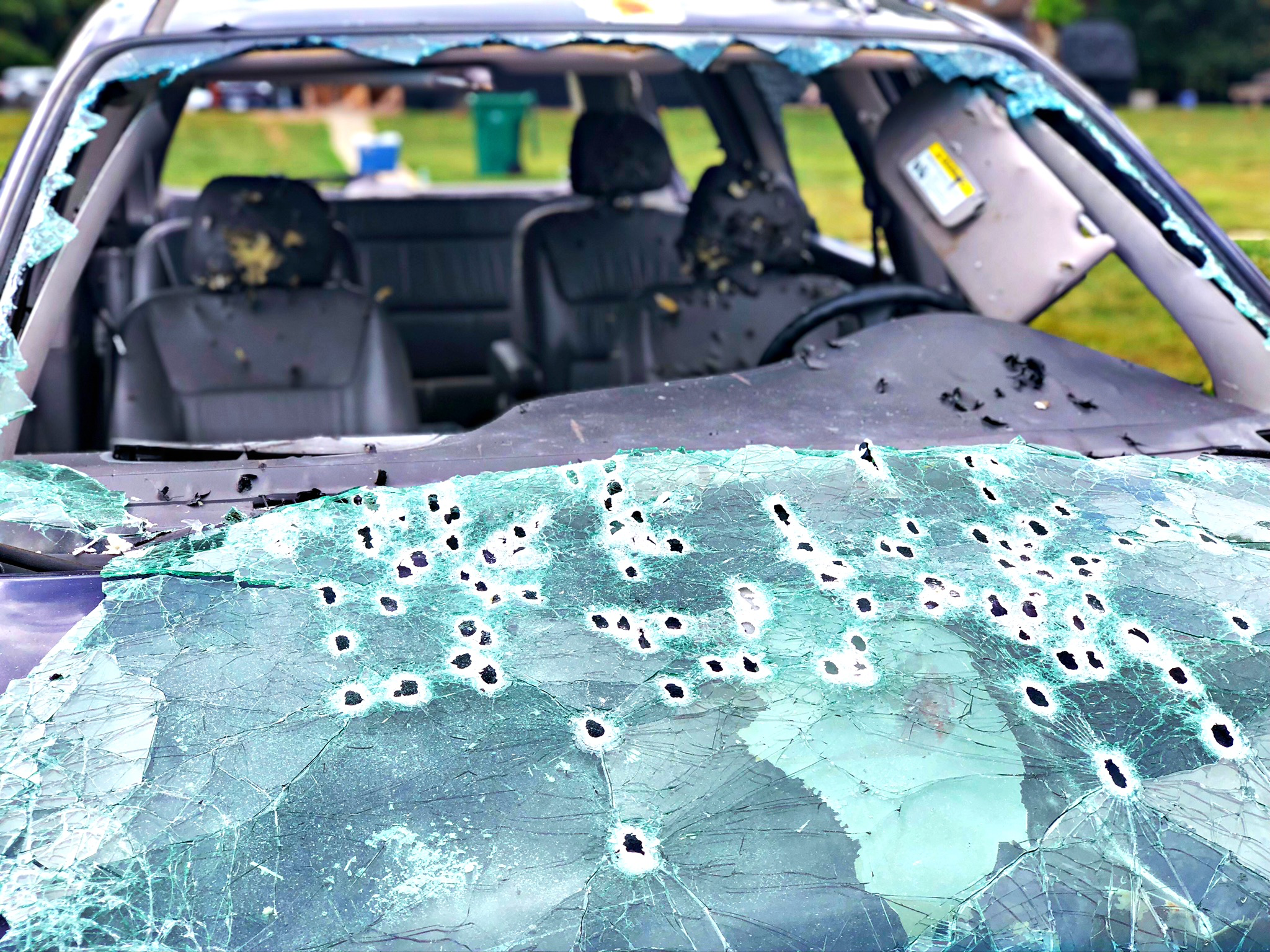 Car with bullet holes 